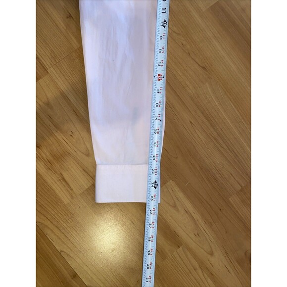 Ted Baker Shirt Mens 3 Small Pink White Geometric‎ Button Down Cotton Flip Cuff - Picture 9 of 10